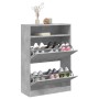 Mueble zapatero 2 cajones abatibles gris hormigón 80x34x116 cm en Zapateros y organizadores de calzado | Comprar online en Foru.