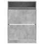 Mueble zapatero 2 cajones abatibles gris hormigón 80x34x116 cm en Zapateros y organizadores de calzado | Comprar online en Foru.
