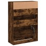 Mueble zapatero 2 cajones abatibles roble ahumado 80x34x116 cm en Zapateros y organizadores de calzado | Comprar online en Foru.