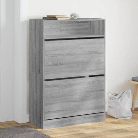 Mueble zapatero 2 cajones abatibles gris Sonoma 80x34x116 cm en Zapateros y organizadores de calzado | Comprar online en Foru.es