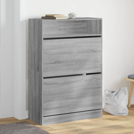 Mueble zapatero 2 cajones abatibles gris Sonoma 80x34x116 cm en Zapateros y organizadores de calzado | Comprar online en Foru.es