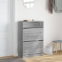 Mueble zapatero 2 cajones abatibles gris Sonoma 80x34x116 cm en Zapateros y organizadores de calzado | Comprar online en Foru.es