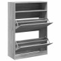 Mueble zapatero 2 cajones abatibles gris Sonoma 80x34x116 cm en Zapateros y organizadores de calzado | Comprar online en Foru.es