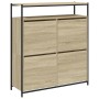 Mueble zapatero 4 cajones abatibles roble Sonoma 100x34x112 cm en Zapateros y organizadores de calzado | Comprar online en Foru.