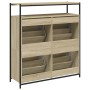 Mueble zapatero 4 cajones abatibles roble Sonoma 100x34x112 cm en Zapateros y organizadores de calzado | Comprar online en Foru.