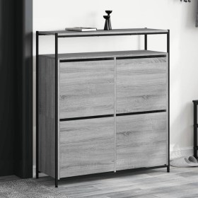 Mueble zapatero 4 cajones abatibles gris Sonoma 100x34x112 cm en Zapateros y organizadores de calzado | Comprar online en Foru.e