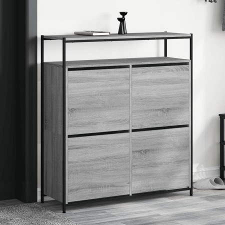 Mueble zapatero 4 cajones abatibles gris Sonoma 100x34x112 cm en Zapateros y organizadores de calzado | Comprar online en Foru.e
