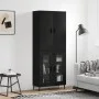 Aparador alto madera contrachapada negro 69,5x34x180 cm de vidaXL, Aparadores - Ref: Foro24-3195748, Precio: 156,17 €, Descue...