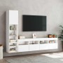 Muebles de TV de pared con LED 4 pzas madera ingeniería blanco en Muebles TV | Comprar online en Foru.es