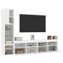 Muebles de TV de pared con LED 4 pzas madera ingeniería blanco en Muebles TV | Comprar online en Foru.es