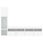 Muebles de TV de pared con LED 4 pzas madera ingeniería blanco en Muebles TV | Comprar online en Foru.es