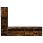 Muebles TV pared con LED 4 pzas madera ingeniería roble ahumado en Muebles TV | Comprar online en Foru.es
