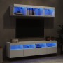 Muebles de TV de pared con LED 5 pzas madera ingeniería blanco en Muebles TV | Comprar online en Foru.es