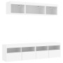 Muebles de TV de pared con LED 5 pzas madera ingeniería blanco en Muebles TV | Comprar online en Foru.es