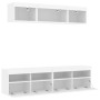 Muebles de TV de pared con LED 5 pzas madera ingeniería blanco en Muebles TV | Comprar online en Foru.es