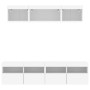Muebles de TV de pared con LED 5 pzas madera ingeniería blanco en Muebles TV | Comprar online en Foru.es