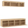 Muebles TV pared con LED 5 pzas madera ingeniería roble Sonoma en Muebles TV | Comprar online en Foru.es