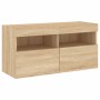 Muebles TV pared con LED 5 pzas madera ingeniería roble Sonoma en Muebles TV | Comprar online en Foru.es