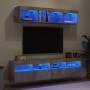Muebles TV pared con LED 5 pzas madera ingeniería gris hormigón en Muebles TV | Comprar online en Foru.es