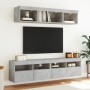 Muebles TV pared con LED 5 pzas madera ingeniería gris hormigón en Muebles TV | Comprar online en Foru.es