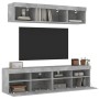 Muebles TV pared con LED 5 pzas madera ingeniería gris hormigón en Muebles TV | Comprar online en Foru.es