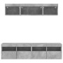 Muebles TV pared con LED 5 pzas madera ingeniería gris hormigón en Muebles TV | Comprar online en Foru.es