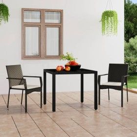 Sillas de jardín con cojines 2 unidades ratán sintético negro de vidaXL, Sillas de jardín - Ref: Foro24-319881, Precio: 119,3...