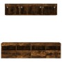 Muebles TV pared con LED 5 pzas madera ingeniería roble ahumado en Muebles TV | Comprar online en Foru.es