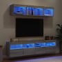 Muebles TV pared con LED 5 pzas madera ingeniería gris Sonoma en Muebles TV | Comprar online en Foru.es