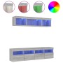 Muebles TV pared con LED 5 pzas madera ingeniería gris Sonoma en Muebles TV | Comprar online en Foru.es