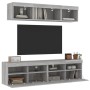 Muebles TV pared con LED 5 pzas madera ingeniería gris Sonoma en Muebles TV | Comprar online en Foru.es