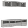 Muebles TV pared con LED 5 pzas madera ingeniería gris Sonoma en Muebles TV | Comprar online en Foru.es