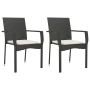 Sillas de jardín con cojines 2 unidades ratán sintético negro de vidaXL, Sillas de jardín - Ref: Foro24-319881, Precio: 119,3...
