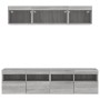 Muebles TV pared con LED 5 pzas madera ingeniería gris Sonoma en Muebles TV | Comprar online en Foru.es