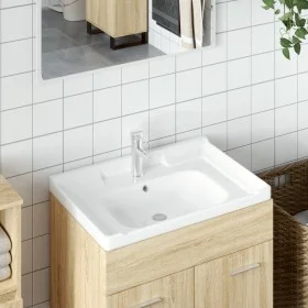 Lavabo de baño rectangular cerámica blanco 61x48x23 cm de vidaXL, Lavabos - Ref: Foro24-153704, Precio: 55,87 €, Descuento: %