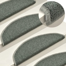 Felpudos para escaleras 15 uds 56x17x3 cm Verde oscuro Semicircular en Hogar | Comprar online en Foru.es
