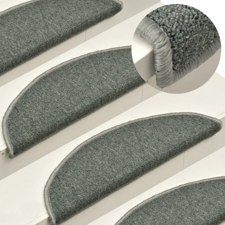 Felpudos para escaleras 15 uds 56x17x3 cm Verde oscuro Semicircular en Hogar | Comprar online en Foru.es