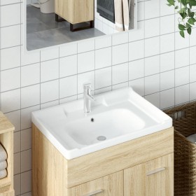 Lavabo de baño rectangular cerámica blanco 71x48x23 cm de vidaXL, Lavabos - Ref: Foro24-153705, Precio: 64,06 €, Descuento: %