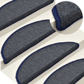 Felpudos para escaleras (15 unidades, 56 x 17 x 3 cm, gris oscuro y azul, semicirculares) en Hogar | Comprar online en Foru.es