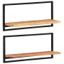 Estantes de pared 2 unidades madera maciza acacia 80x25x35 cm de vidaXL, Estantes y estanterías - Ref: Foro24-338458, Precio:...