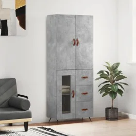 Tall plywood gray concrete sideboard 69.5x34x180 cm by vidaXL, Sideboards - Ref: Foro24-3195935, Price: 168,90 €, Discount: %
