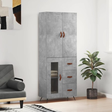 Aparador alto madera contrachapada gris hormigón 69,5x34x180 cm de vidaXL, Aparadores - Ref: Foro24-3195935, Precio: 171,13 €...