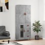 Aparador alto madera contrachapada gris hormigón 69,5x34x180 cm de vidaXL, Aparadores - Ref: Foro24-3195935, Precio: 171,13 €...