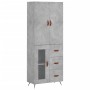 Aparador alto madera contrachapada gris hormigón 69,5x34x180 cm de vidaXL, Aparadores - Ref: Foro24-3195935, Precio: 171,13 €...
