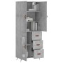 Aparador alto madera contrachapada gris hormigón 69,5x34x180 cm de vidaXL, Aparadores - Ref: Foro24-3195935, Precio: 171,13 €...