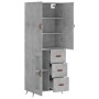 Aparador alto madera contrachapada gris hormigón 69,5x34x180 cm de vidaXL, Aparadores - Ref: Foro24-3195935, Precio: 171,13 €...
