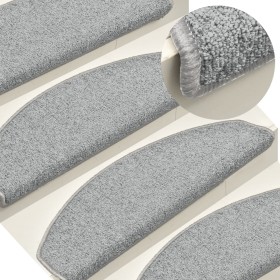 Felpudos para escaleras 15 unidades 65x24x4 cm Gris Claro Semicircular Grande en Hogar | Comprar online en Foru.es