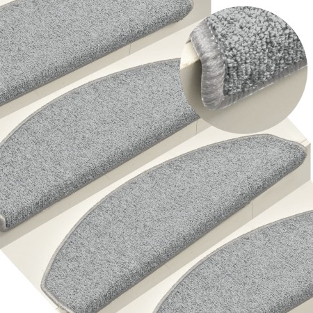 Felpudos para escaleras 15 unidades 65x24x4 cm Gris Claro Semicircular Grande en Hogar | Comprar online en Foru.es