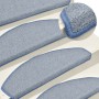 Felpudos para escaleras 15 uds 65x24x4 cm Gris claro y azul Semicircular Grande en Hogar | Comprar online en Foru.es