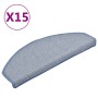 Felpudos para escaleras 15 uds 65x24x4 cm Gris claro y azul Semicircular Grande en Hogar | Comprar online en Foru.es